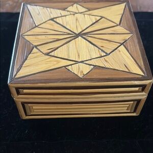 Geometric Wooden Marquetry Box